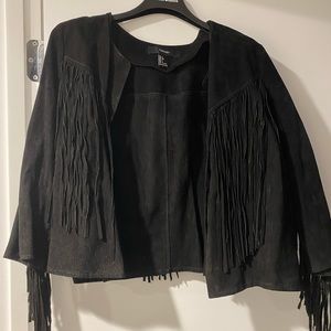 Forever 21 vintage suede fringe coat